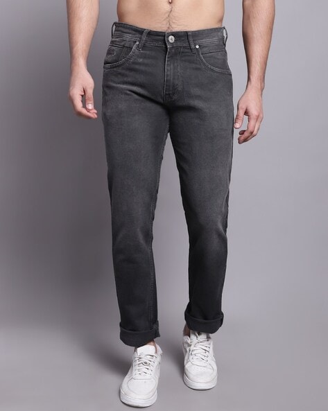 Men Lightly Washed Slim Fit Jeans