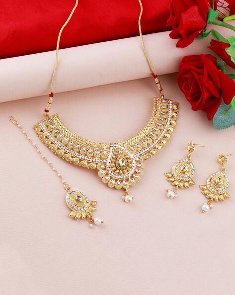 Online shopping necklace set deals with maang tikka