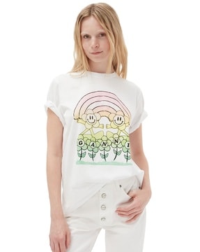 Relaxed Flower organic cotton T-shirt, GANNI