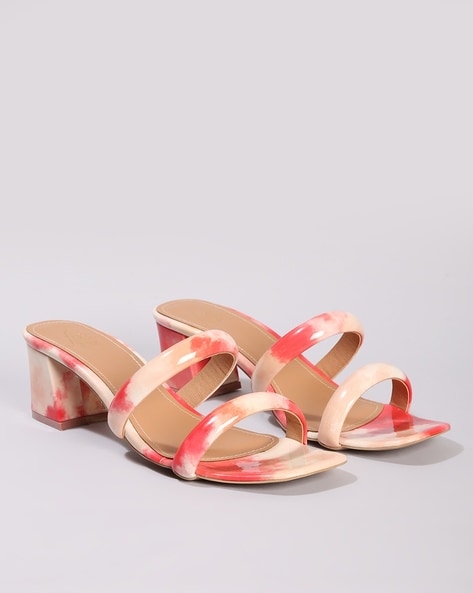 Red square toe discount sandals