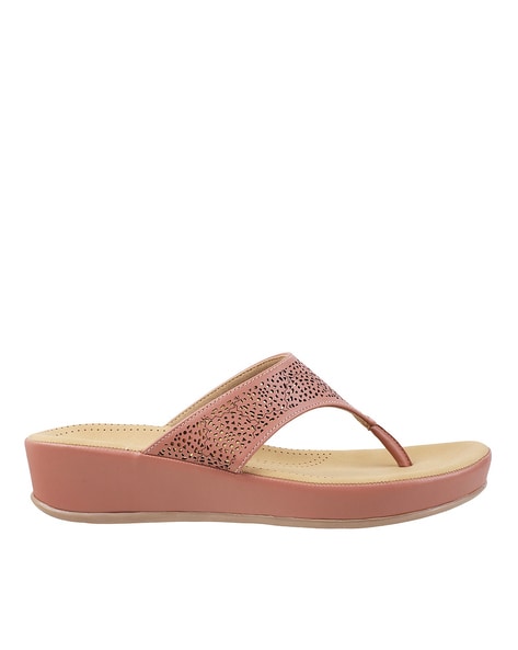 Thong sandals wedge online heel