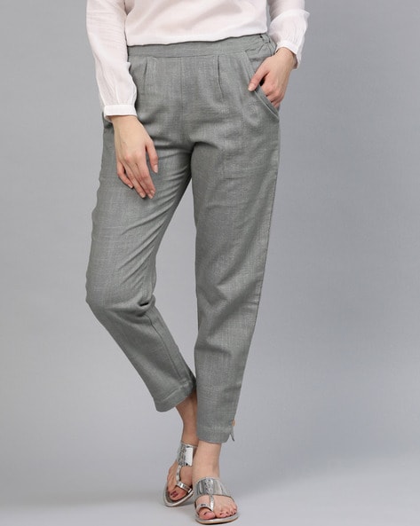 Buy Beige Trousers & Pants for Women by Jaipur Kurti Online | Ajio.com