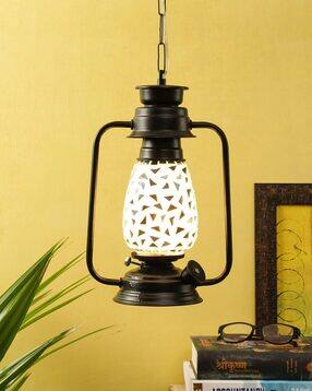devansh Mosaic Glass Lantern Hanging Lamp-picture-42