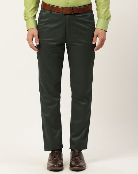 Buy online Green Solid Flat Front Trousers Formal Trouser from Bottom Wear  for Men by Villain for ₹689 at 47% off | 2024 Limeroad.com