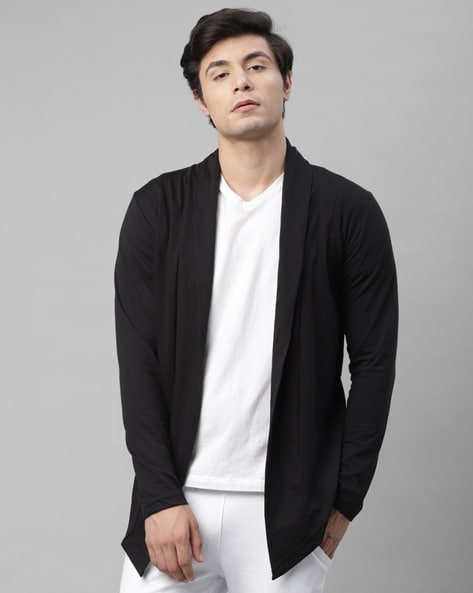 Mens black cotton on sale cardigan