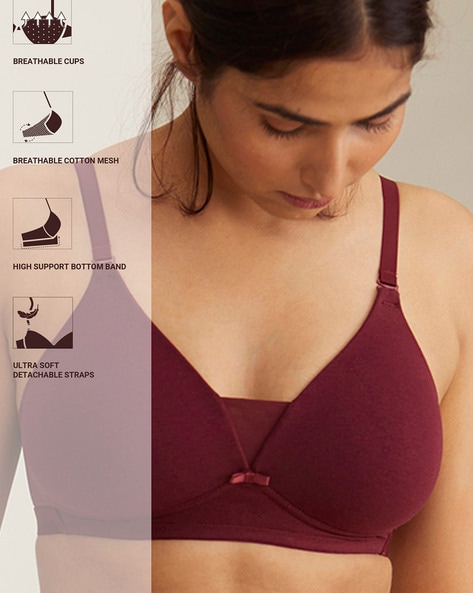Nykd By Nykaa Wireless Everyday Cotton Bra for Women Daily Use-Wire-Free  Shaping Bra, Padded, 3/4th Coverage