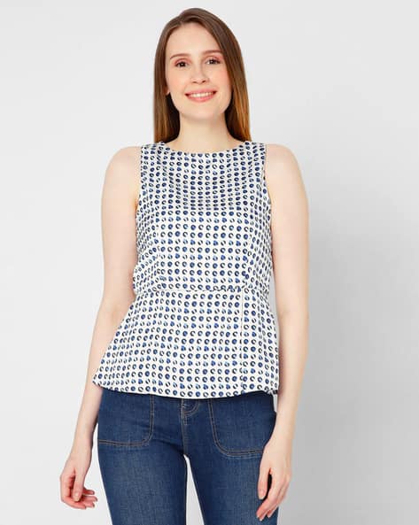 ISCENERY BY VERO MODA Printed Sleeveless Peplum Top