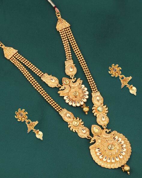 CHAKORI'' Kundan Gold Plated Long Necklace Set – DesiDivas