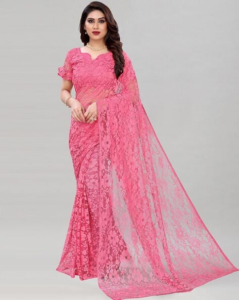 Buy HVT FASHION Printed, Self Design, Woven, Floral Print Bandhani Silk  Blend Pink Sarees Online @ Best Price In India | Flipkart.com