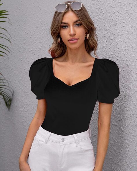 Buy Black Tops for Women by Tior Online