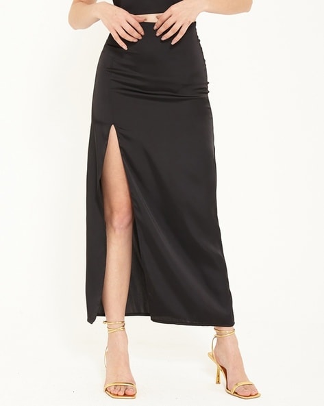 Maxi Skirt Crop Top Co Ord With Gold Buckle Black – Styledup.co.uk-totobed.com.vn