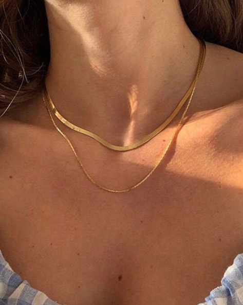 Double Strand Liquid Gold Necklace in 14K Yellow Gold - M. Flynn