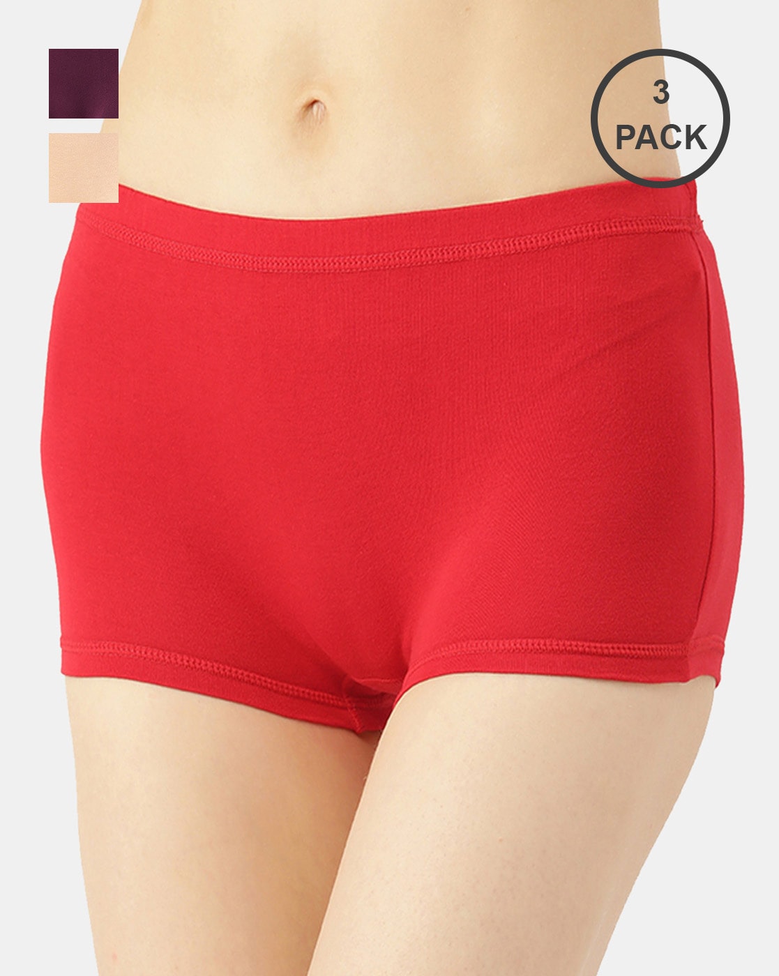 Buy Bleeding Heart High Rise Full Coverage Boyshort (Pack of 2) - Assorted  at Rs.377 online