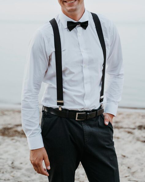 Suspender with deals bow tie