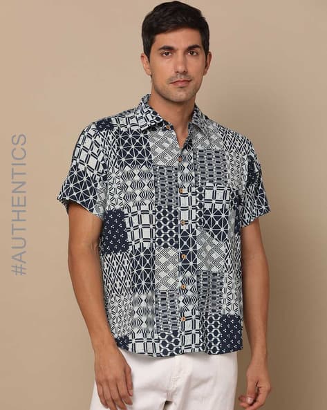 Indie Picks Handblock Printed Cotton Half Sleeves Shirt