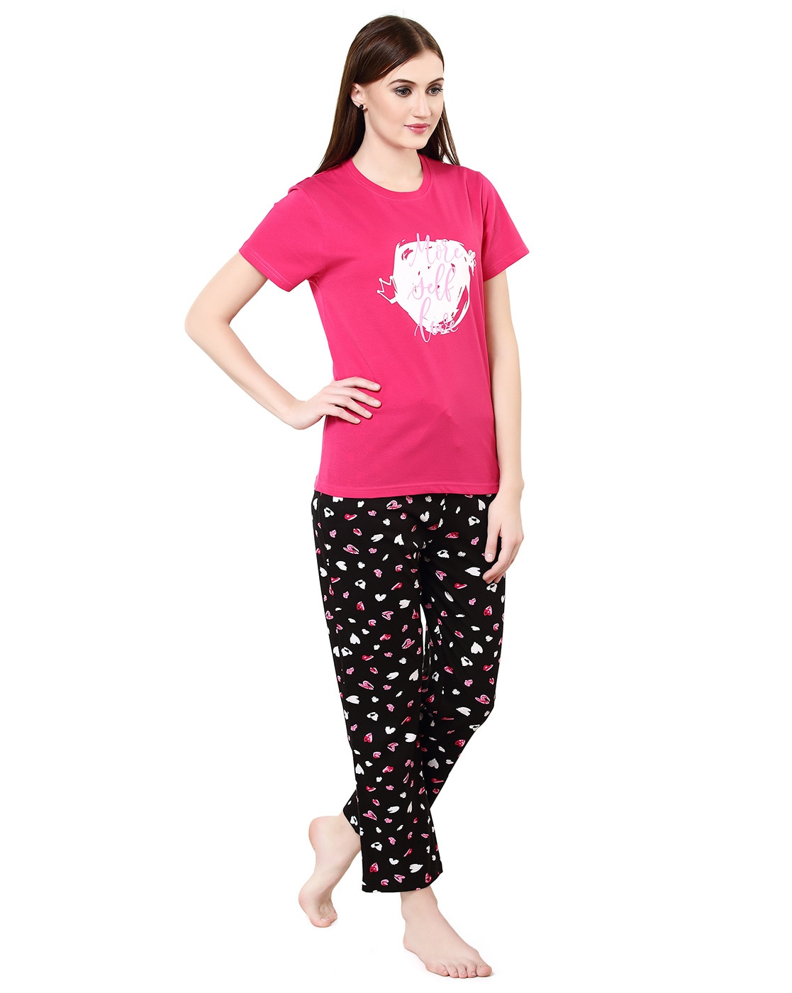 Buy Pink Night&LoungeWearSets for Women by EVOLOVE Online