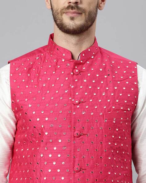 Green Festive Kurta Nehru Jacket Set