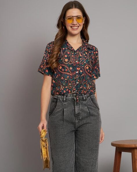 BDG Chocolate Low-Rise Paisley Print Flare Jeans | Urban Outfitters UK