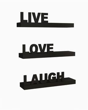 Set of 3 Floating Wooden Wall Shelves-image-28