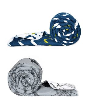 divine casa Set of 2 Printed Microfiber Reversible Single Comforters-picture-32
