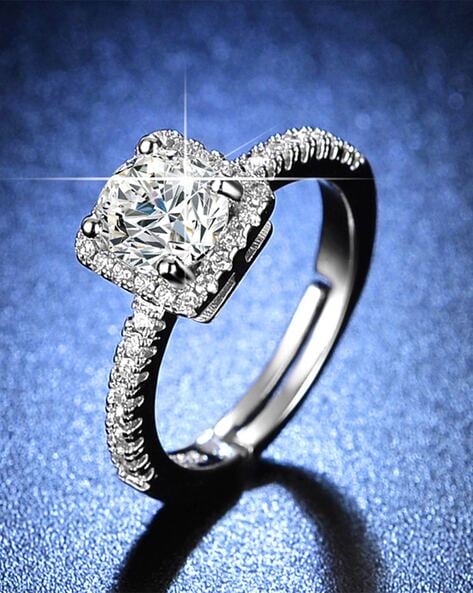 Girlish Silver Ring Design | Solitaire 100 Language Design Ring |