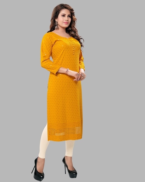 Women's Yellow Chanderi Hand Work Kurta Set (3pc Set) - Label Shaurya  Sanadhya | Women, Fashion pants, Style