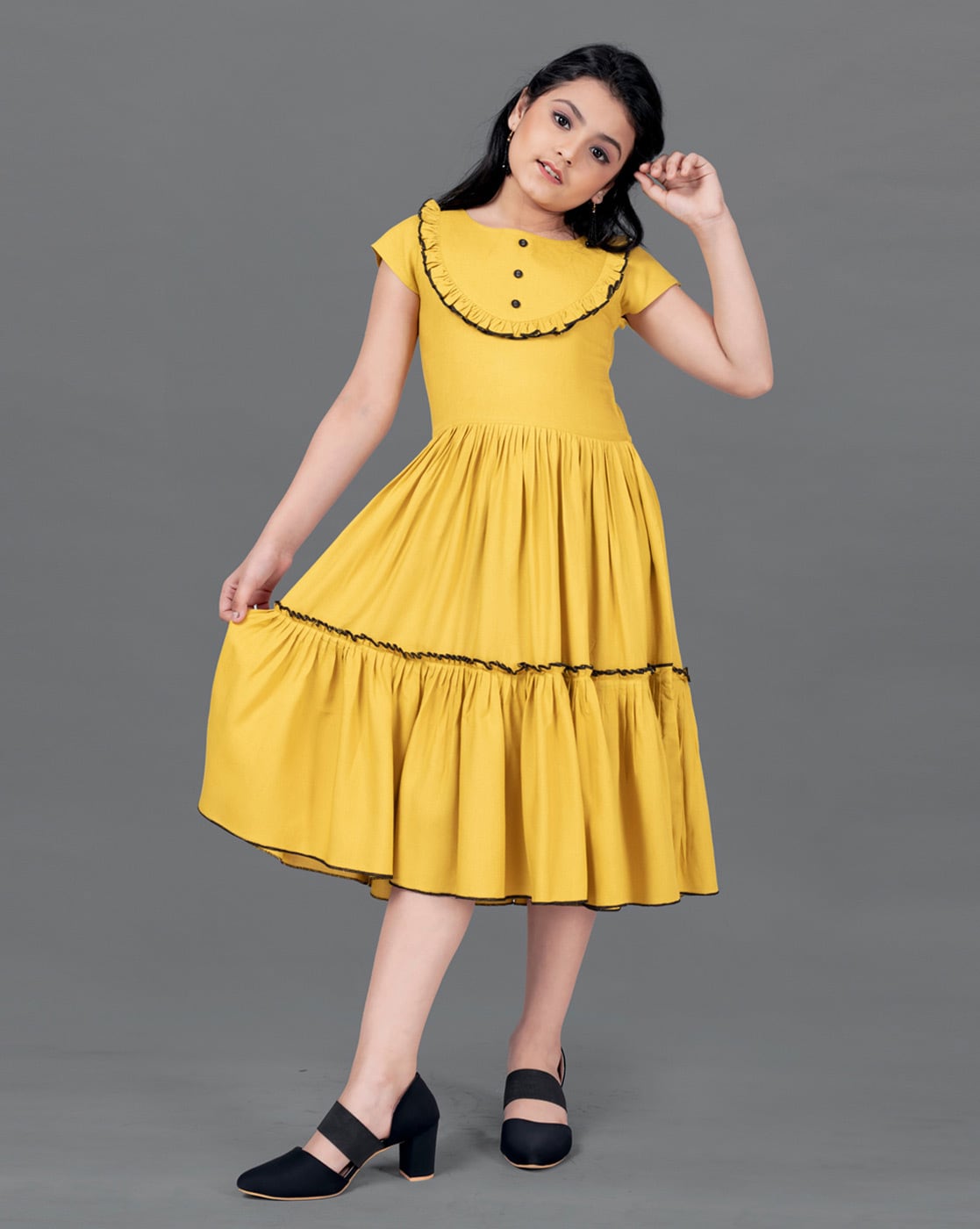 Amazon.com: Summer Dresses Pageant Party Dress Long Princess Flower Girls  Wedding Gown Round Neck Loose Flying (Yellow, 4-5 Years) : Clothing, Shoes  & Jewelry