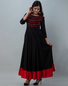 Black and outlet red combination dress