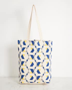 Geometric Print Shopping Tote Bag-image-13