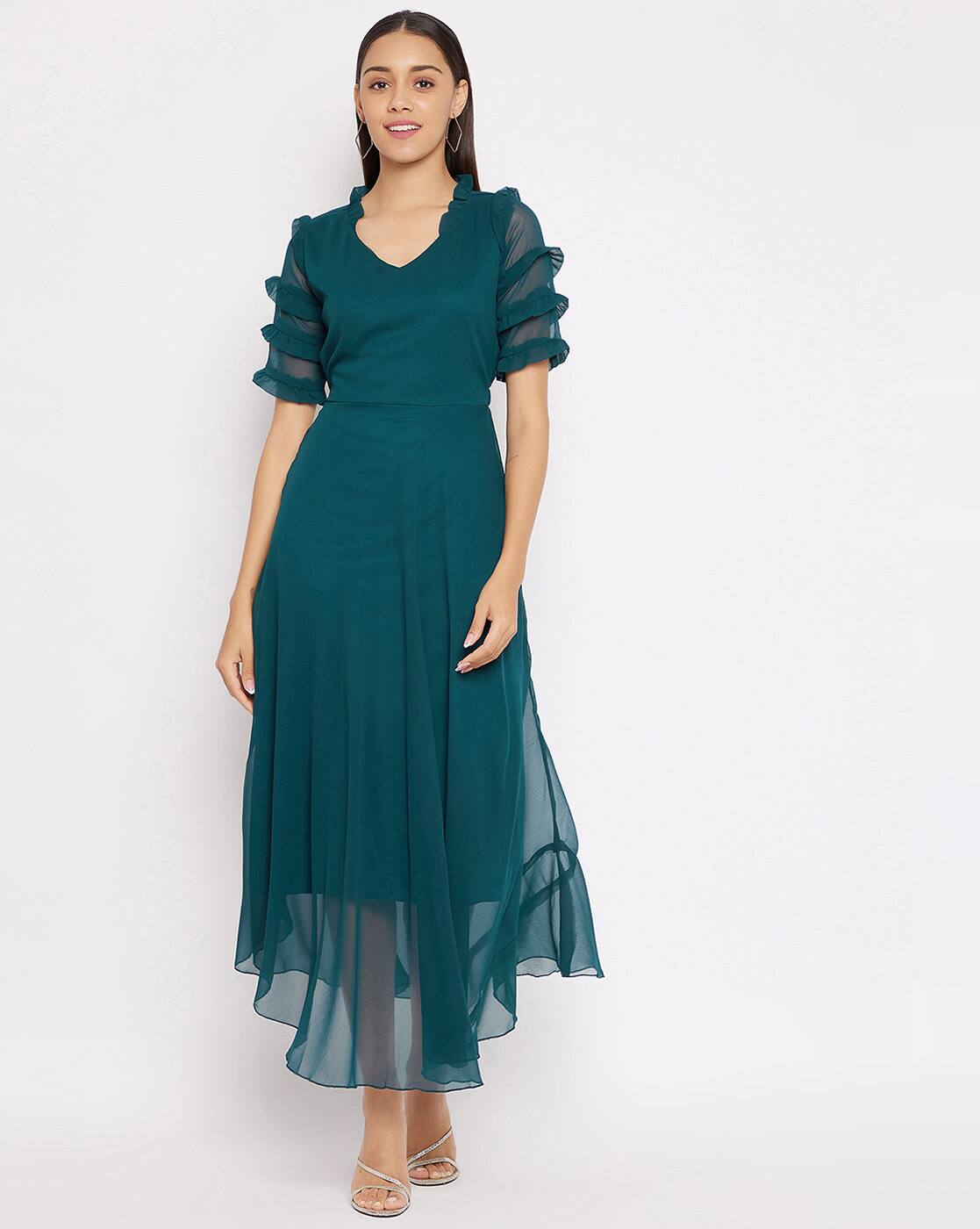 Teal Blue Color Dress Teal Blue Color Dress