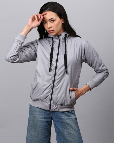 Campus Sutra Zip-Front Hooded Jacket