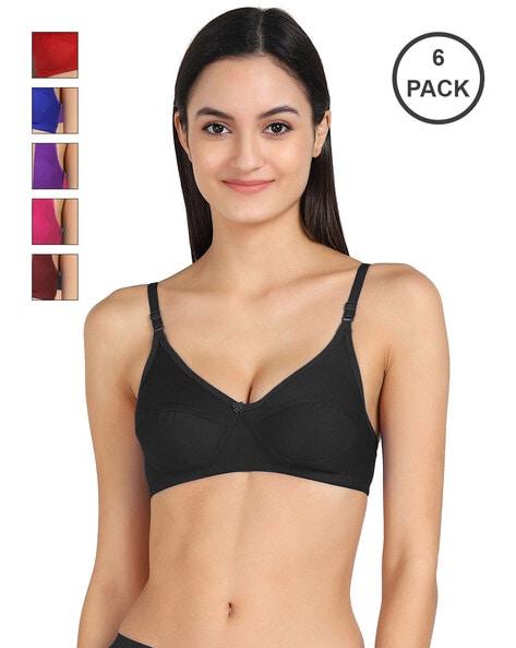 Buy SKDREAMS Women Multicolor Solid Cotton Blend Pack of 6 Bras Online at  Best Prices in India - JioMart.