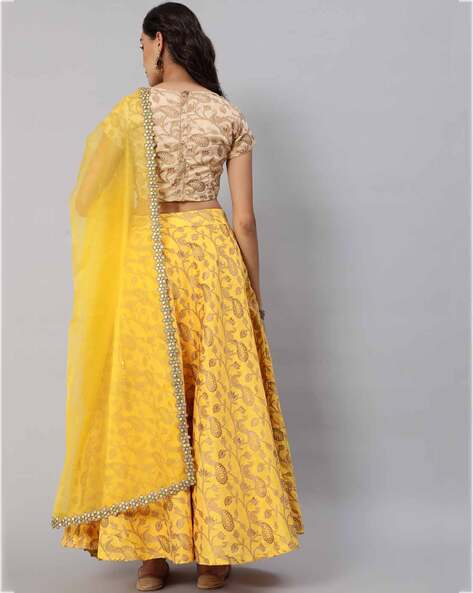 MARODI WORK LEHENGA WITH EMBROIDERED POTLI – Nidhitambi