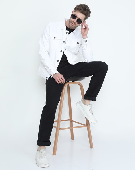 Buy Men's White Denim Jacket Shirt Online at Sassafras