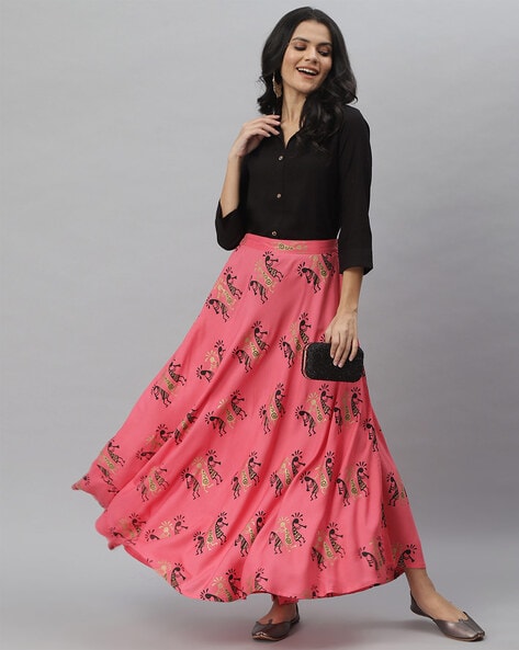 Jasper Angles Satin Georgette Ladies Designer Embroidered Skirt Suit Dry  clean