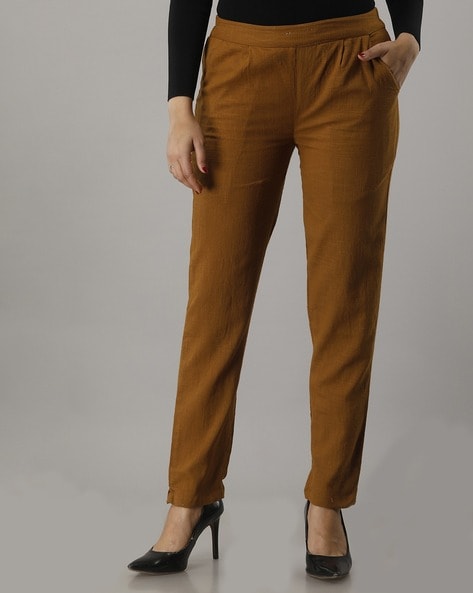 Buy Red Trousers & Pants for Women by Outryt Online | Ajio.com