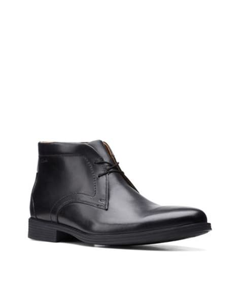 Clarks Plain-Toe Boots with Lace Fastening