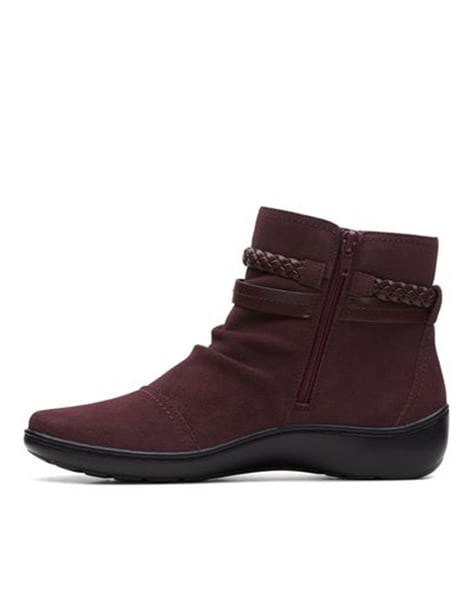 Clarks burgundy clearance boots