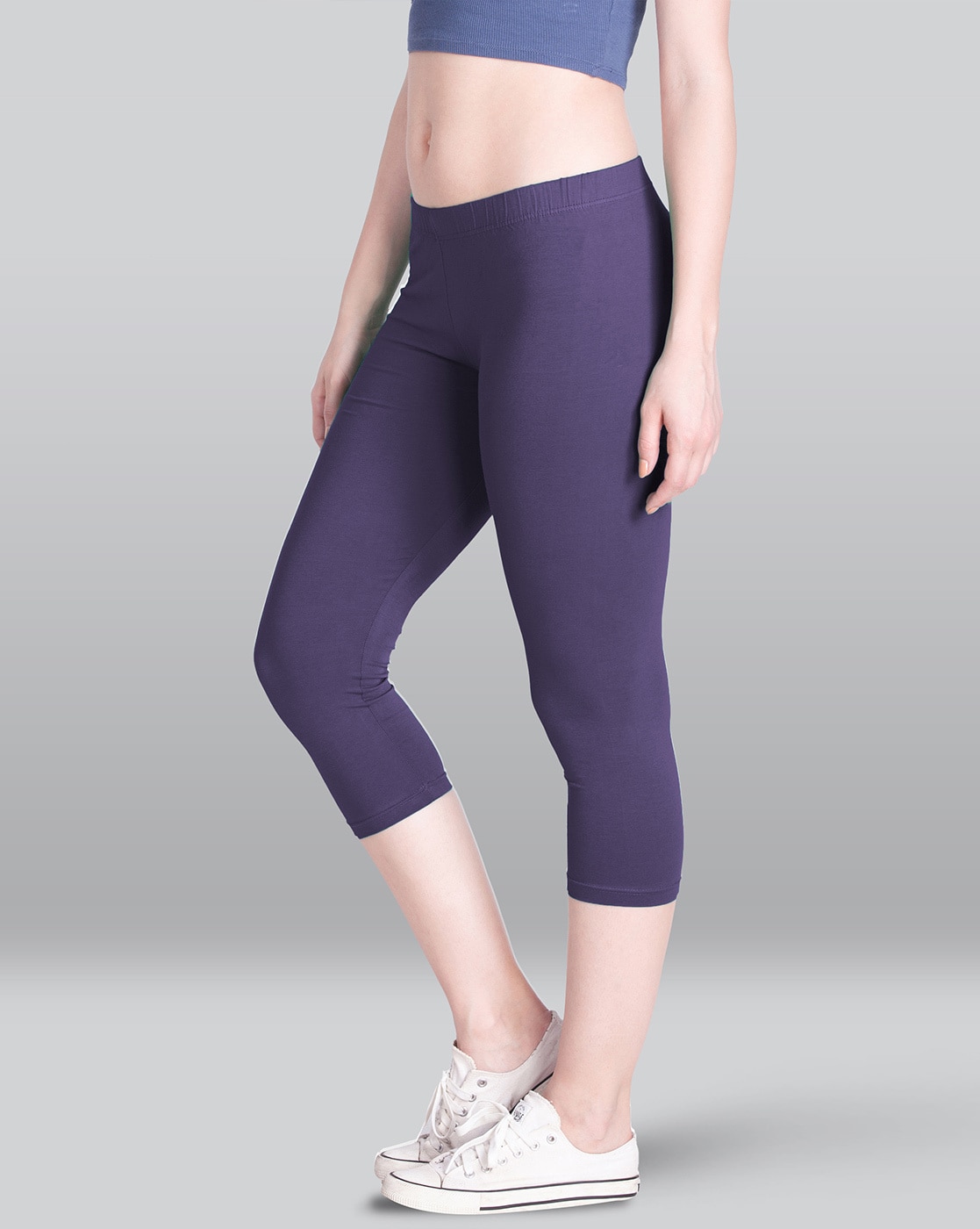 Buy Lyra Women Solid Coloured Purple Leggings Online