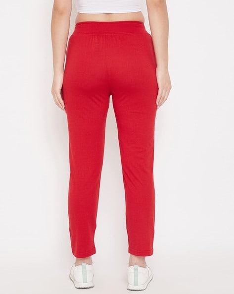 Buy online Red Cotton Track Pants from bottom wear for Women by Sakhi Sang  for ₹499 at 67% off