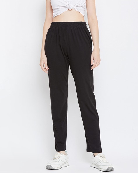 Women Straight Track Pant with Drawstring Waist