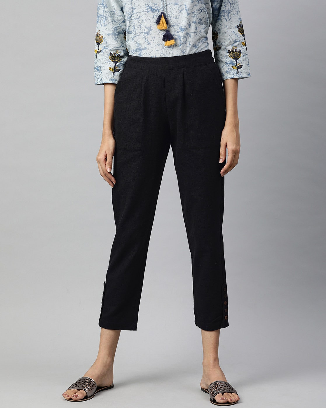 Buy Grey Trousers & Pants for Women by Twin Birds Online | Ajio.com