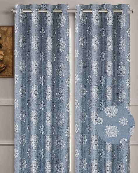 Set of 2 Floral Print Window Curtains