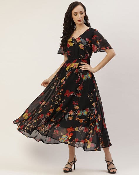 DEEWA Floral Print A-line Dress