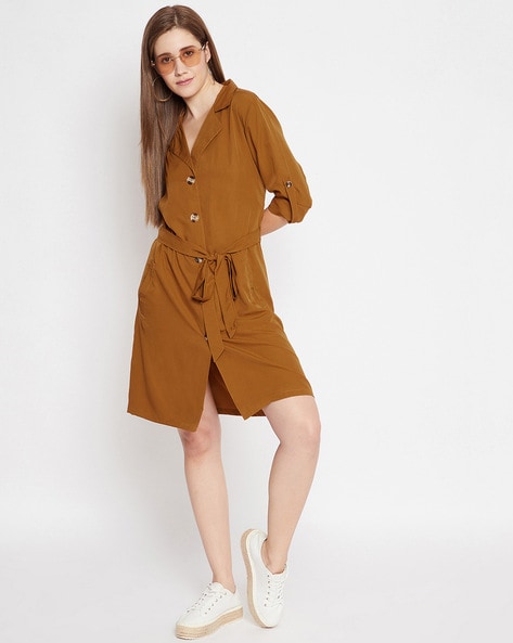 Dark khaki hot sale dress