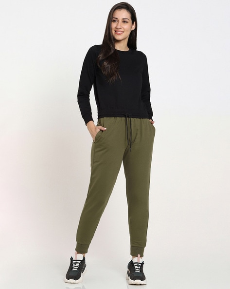 Buy Olive Green Track Pants for Women by BEWAKOOF Online