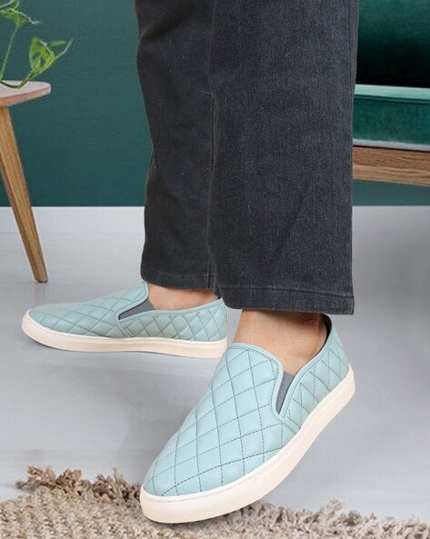 Gray quilted store slip on sneakers