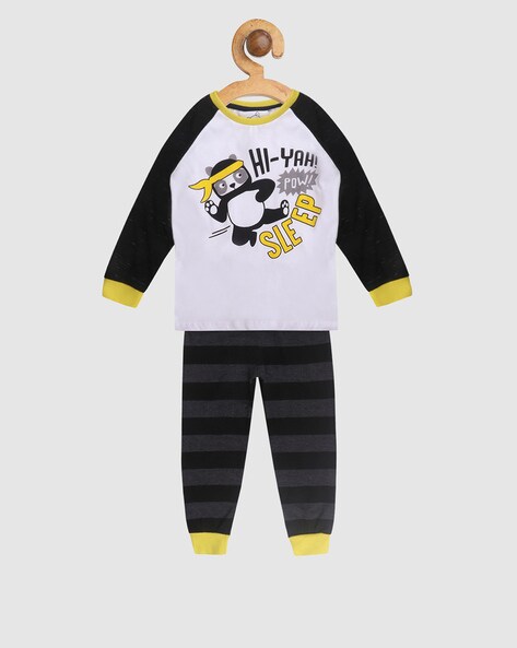 Buy Yellow & Black Nightsuit Sets for Boys by LI'L TOMATOES Online