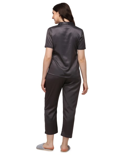 Black satin best sale pyjama pants