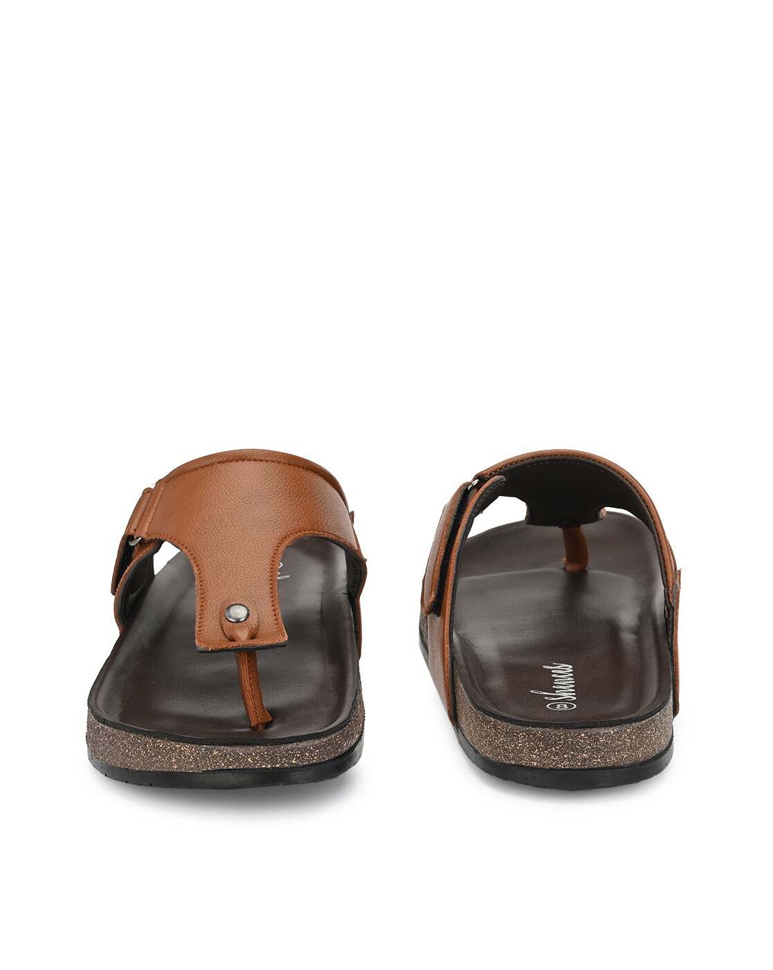 Shences tan clearance leather slippers